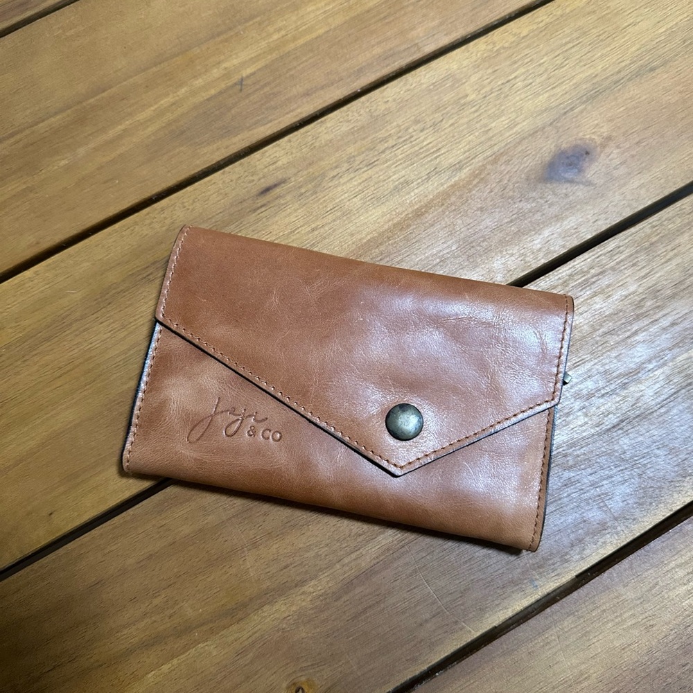Brown Leather IC Needle Wallet by JoJi & Co | Slim Vintage Style